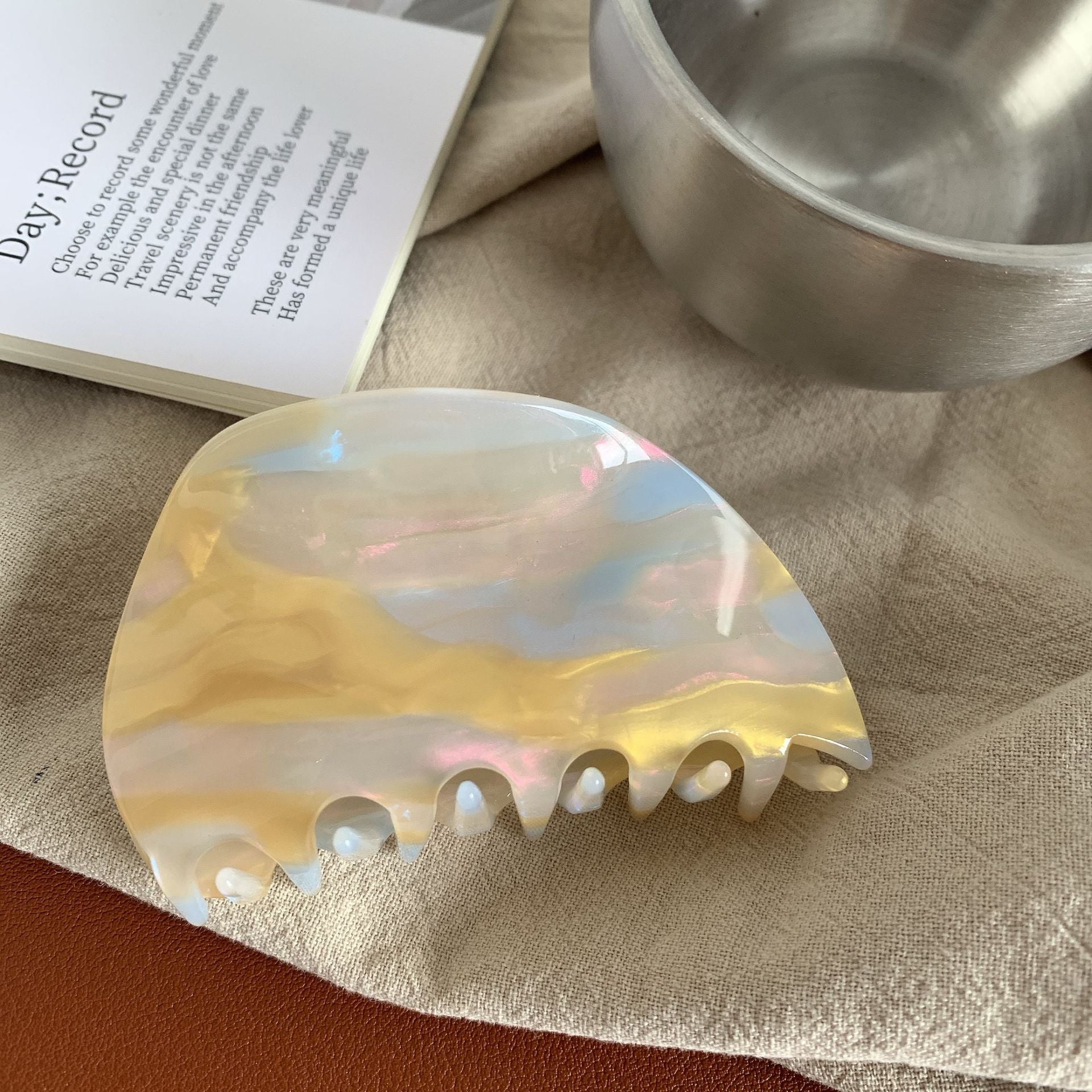 Wholesale Blue Porcelain Orange Day Acetate Hair Clips